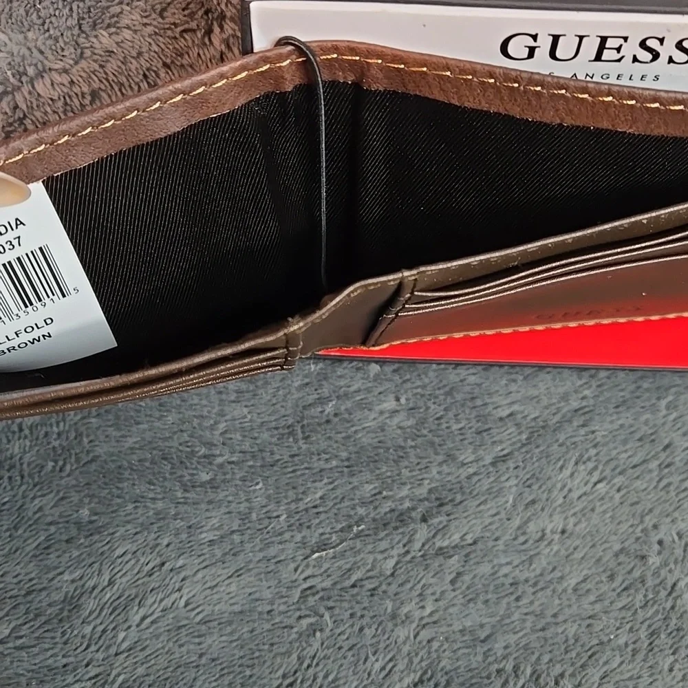 Men Guess Brown Leather Wallet